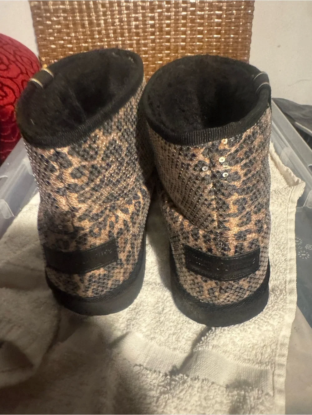 Juicy Couture Kids Leopard Print Boots - Tan/Black
